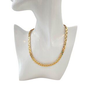 Sarah Coventry Gold-Tone Link Necklace With Textured Detailing Vintage Jewelry 1